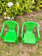 Set van 2 groene tuinstoelen voor kinderen, Tuin en Terras, Ophalen, Zo goed als nieuw, Plastic, Stapelbaar