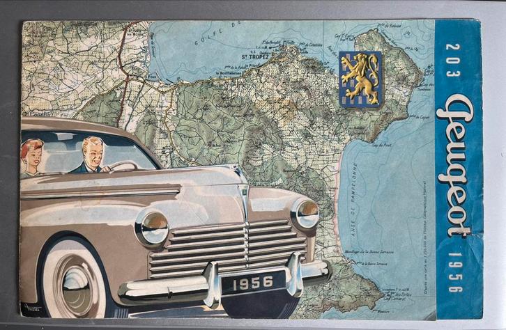 Originele folder Peugeot 203 Franstalig oldtimer, Boeken, Auto's | Folders en Tijdschriften, Verzenden