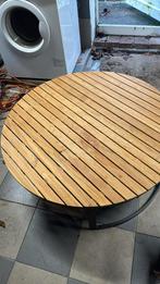 Ronde houten salontafel, Huis en Inrichting, Tafels | Salontafels, Ophalen, Gebruikt, 50 tot 100 cm, Rond