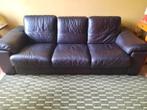 Lederen zetel 3-zit, Ophalen, Donkerbruin leder, Gebruikt, Driepersoons