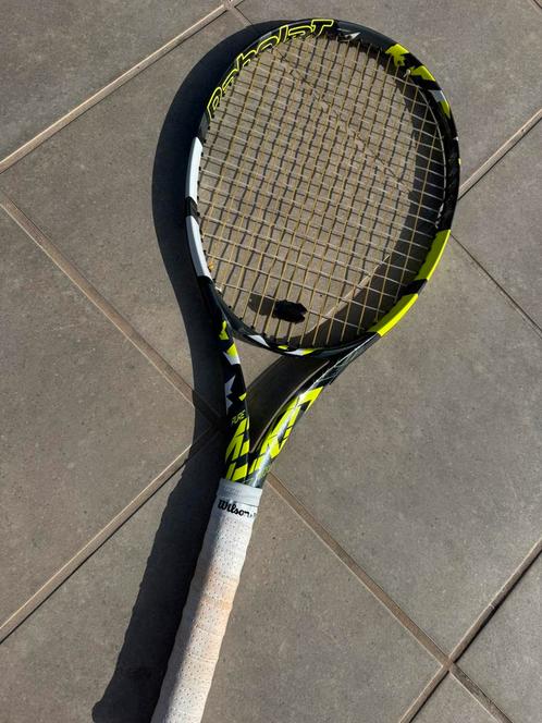Babolat Pure Aero 100 Team – met hybride (4G + VS Gut), Sport en Fitness, Tennis, Racket, Babolat, L1, Ophalen of Verzenden