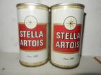 2 STELLA ARTOIS Stalen Bierblikjes (leeg) 50 jaar oud !!, Verzamelen, Biermerken, Verzenden, Stella Artois
