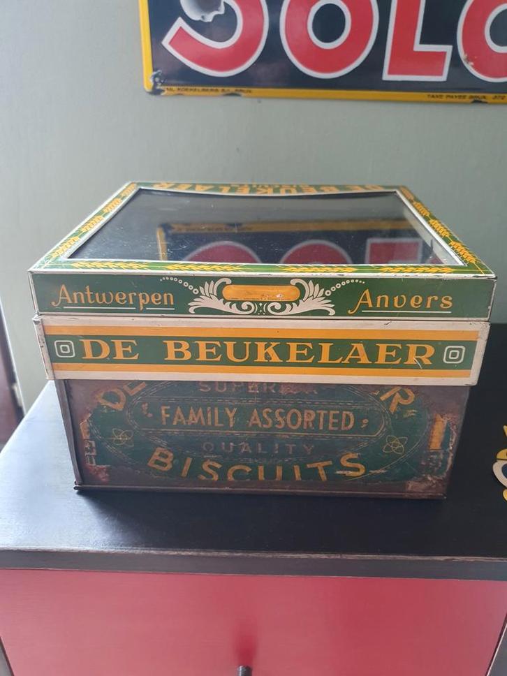 Ancienne boîte à biscuits De Beuckelaer, Collections, Boîte en métal, Biscuits, Enlèvement ou Envoi
