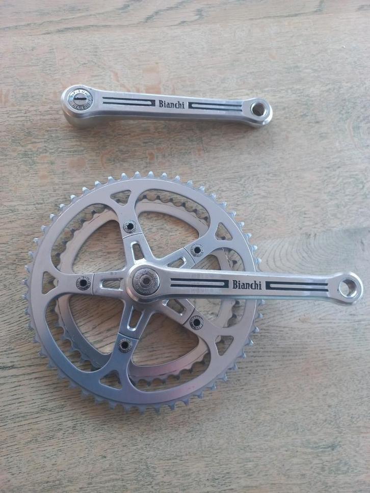 Retro crankset Bianchi panto, Fietsen en Brommers, Fietsonderdelen, Gebruikt, Ophalen of Verzenden
