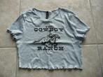 2 Cropped t-shirts met print, Maat 38/40 (M), H&M, Blauw, Ophalen of Verzenden