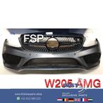 W205 AMG Bumper Mercedes C Klasse + diamond gril C205 Grijs, Auto-onderdelen, Gebruikt, Voor, Mercedes-Benz, Ophalen of Verzenden