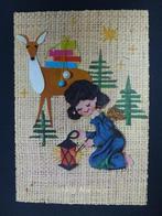 oude prentkaart Gelukkig Nieuwjaar meisje, Ophalen of Verzenden, 1960 tot 1980, Gelopen, Feest(dag)