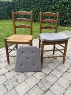 Stoelen met rieten zit en kussen, Huis en Inrichting, Stoelen, Ophalen, Gebruikt