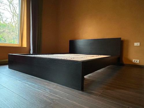 IKEA Malm tweepersoons bed 160x200 cm, zwartbruin, Huis en Inrichting, Slaapkamer | Bedden, Zo goed als nieuw, Tweepersoons, 160 cm