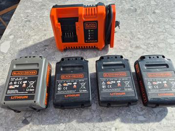Lader met 4 batterijen Black & Decker, Ophalen, Gebruikt