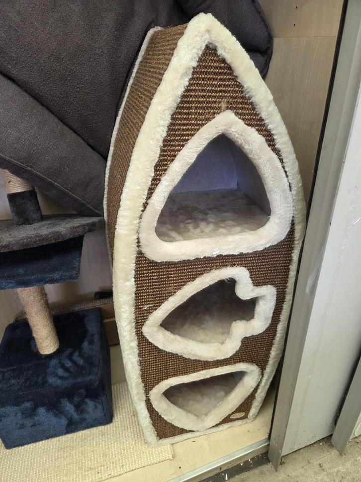 Krabtoren sisal 3 gaats 100 cm mocca/beige, Dieren en Toebehoren, Krabmeubelen, Krabpaal, Ophalen of Verzenden