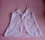 Wit zilver glitter kanten babydoll met boxer satijn Mt 36-38, Kleding | Dames, Ondergoed en Lingerie, Ophalen of Verzenden, Wit