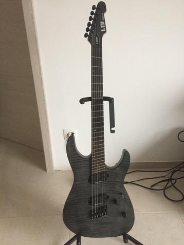 Guitare ESP LTD M-1000 Multi-Scale See Thru Black Satin, Enlèvement, Comme neuf, Hollow body, Autres marques