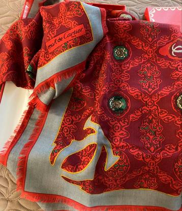 Foulard Cartier in wol & zijde, Cartier, Enlèvement ou Envoi, Comme neuf, Écharpe