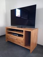 Tv-meubel - massief eik, Maison & Meubles, Armoires | Mobilier de télévision, Comme neuf, 100 à 150 cm, Chêne, Modern