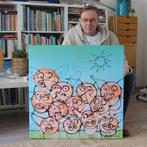Oud schilderij 'little piggies' SALE 125 euro, Antiek en Kunst, Kunst | Schilderijen | Modern, Ophalen
