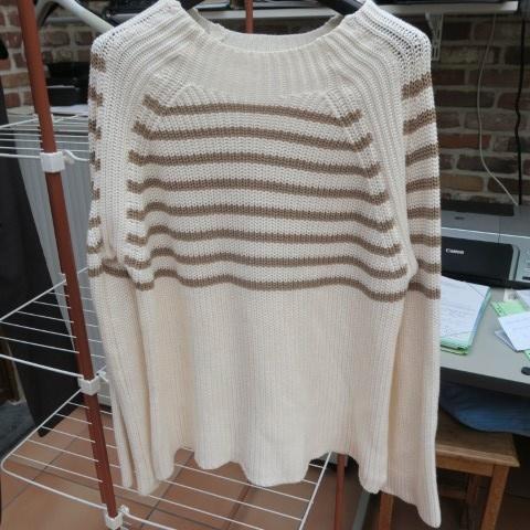 Pulleke crème strepen Hemisphere mt 36 (tailleert 38-40), Vêtements | Femmes, Pulls & Gilets, Neuf, Taille 38/40 (M), Beige, Enlèvement ou Envoi