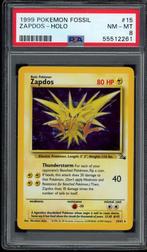 Zapdos Holo PSA 8 - 15/62 - Fossil 1999, Hobby en Vrije tijd, Verzamelkaartspellen | Pokémon, Verzenden, Zo goed als nieuw, Losse kaart