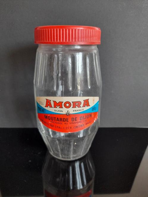 Ancien pot de moutarde Amora, Collections, Marques & Objets publicitaires, Utilisé, Enlèvement ou Envoi