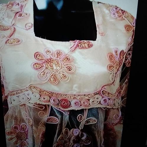 Vintage zeer mooie lange doorschijnende handmade jurk, Kleding | Dames, Jurken, Gedragen, Maat 46/48 (XL) of groter, Verzenden