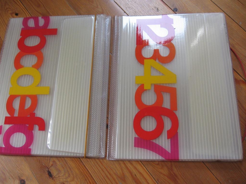 Twee Vintage mappen in transparant plastic + abcdefg en 12, Ophalen of Verzenden, Nieuw