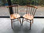 Een paar vintage mid century stoelen 1950, Maison & Meubles, Chaises, Bois, Vintage, Enlèvement, Utilisé