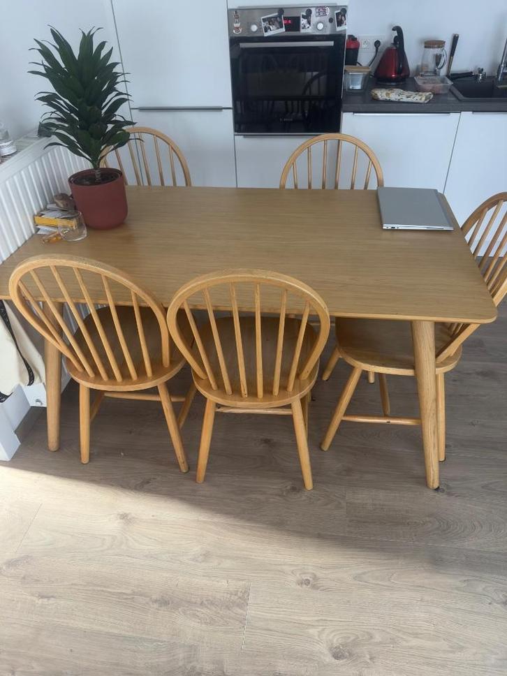 Vintage stoelen 5 stuks, Huis en Inrichting, Stoelen, Zo goed als nieuw, Vijf, Zes of meer stoelen, Hout, Overige kleuren, Ophalen