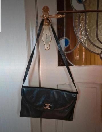 Magnifique sac à main en cuir vintage, Enlèvement ou Envoi, Comme neuf, Noir, Sac à main
