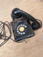 Oude telefoon met draaischijf - zwart, Telecommunicatie, Vaste telefoons | Niet Draadloos, Ophalen, Met draaischijf