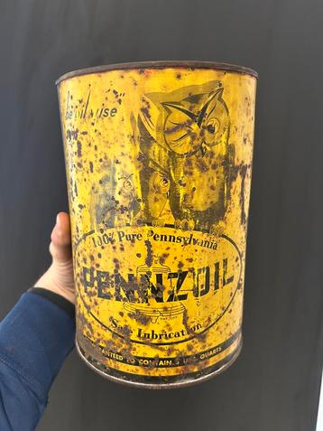 Bidon d’huile olie blik olieblik Pennzoil rare vintage beschikbaar voor biedingen
