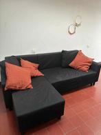 Zwarte zetel, slaapbed, Huis en Inrichting, Ophalen, Gebruikt, 100 tot 125 cm, Hoekbank