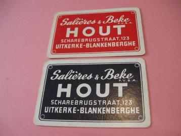 2 oude losse speelkaarten Hout Salières & Beke (214)
