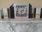 3 Delig marmeren schouwgarnituur met goed werkend uurwerk, Antiek en Kunst, Ophalen