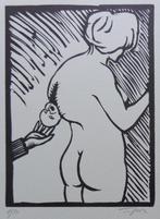 ROLAND TOPOR / KAFKA ONDERWERELD / ZW-W LINOSNEDE / 38x28cm, Ophalen of Verzenden