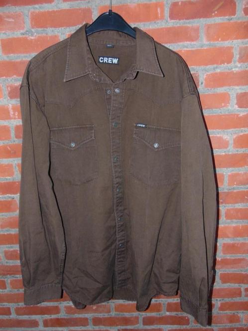 Hemd in dik katoen, Kleding | Heren, Overhemden, Gedragen, Halswijdte 43/44 (XL), Bruin, Ophalen of Verzenden