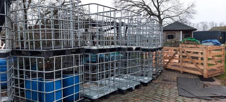 brandhoutkorven 1,2m³ groot IBC formaat, Doe-het-zelf en Bouw, Overige Doe-Het-Zelf en Bouw, Zo goed als nieuw, Ophalen