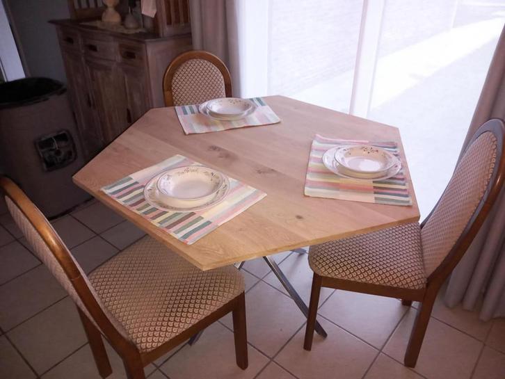 tafel, Huis en Inrichting, Tafels | Eettafels, Nieuw, 100 tot 150 cm, 100 tot 150 cm, Vijf personen of meer, Overige vormen, Eikenhout