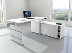 Zit sta bureau Move-3 wit 180cm elektrisch met archiefkast, Elektrisch, Nieuw, Stabureau, Verzenden