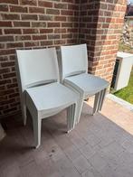 Strakke Witte Tuinstoelen – Set van 2 of Meer, Ophalen, Zo goed als nieuw, Kunststof