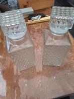 2 vintage glazen karaffen 25 cm hoog, Antiek en Kunst, Ophalen