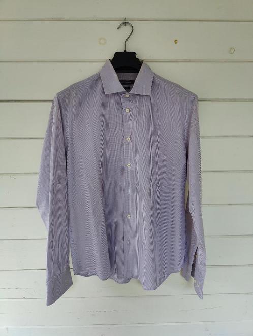 Overhemd met kleine ruitjes - maat XL - Marc O'Polo, Kleding | Heren, Overhemden, Gedragen, Halswijdte 43/44 (XL), Paars, Verzenden
