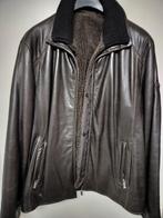 donkerbruine lederen herenjas maat 54, Ophalen, Maat 52/54 (L), Bruin, Zo goed als nieuw