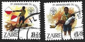 2 Postzegels 75 jaar scouting Zaïre beschikbaar voor biedingen