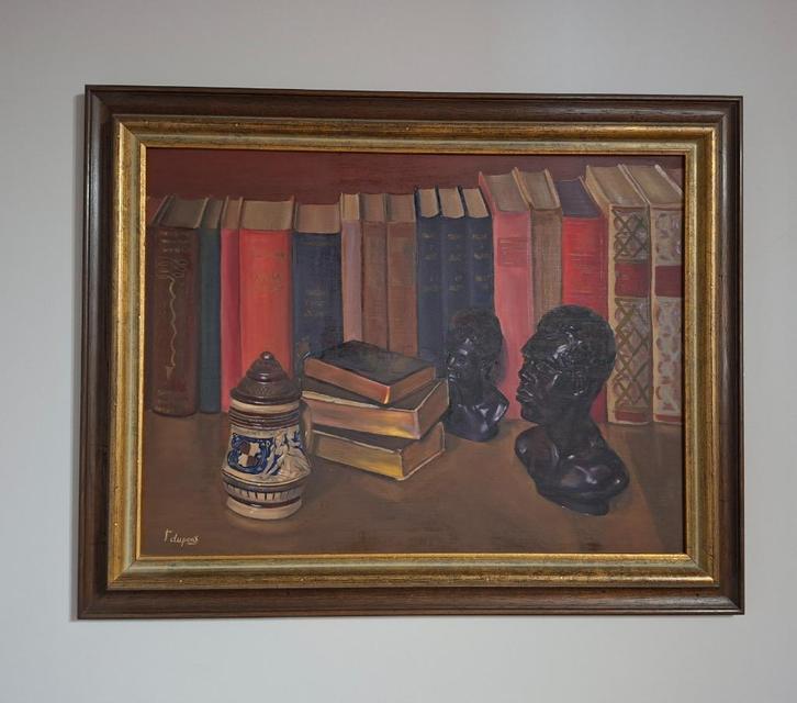 Finette Dupont olieverf op paneel stil leven, Antiek en Kunst, Kunst | Schilderijen | Klassiek, Ophalen