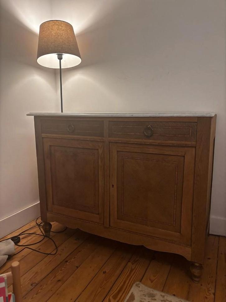 Commode en bois et plateau marbre, Antiek en Kunst, Antiek | Meubels | Kasten, Ophalen