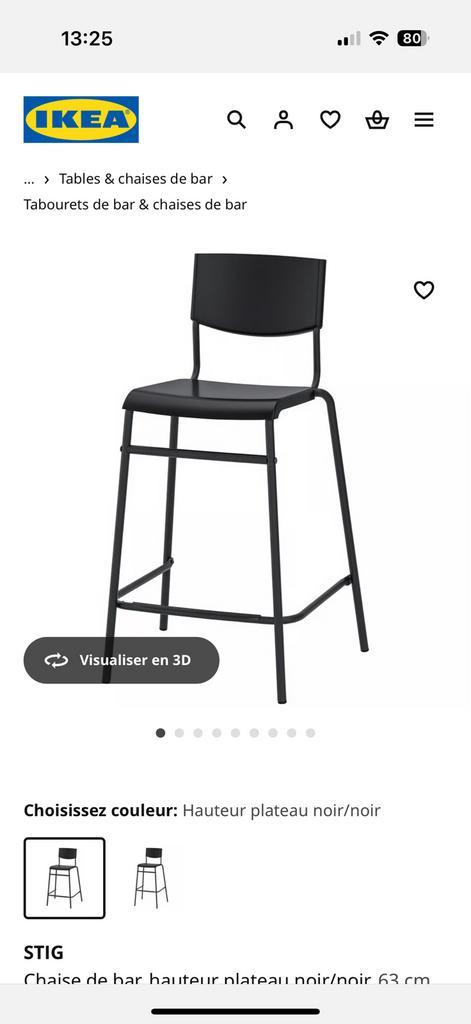 IKEA Stig barkruk hoogzit, Huis en Inrichting, Barkrukken, Zo goed als nieuw, 60 tot 90 cm, Kunststof, Metaal, 2 krukken, Met voetsteun