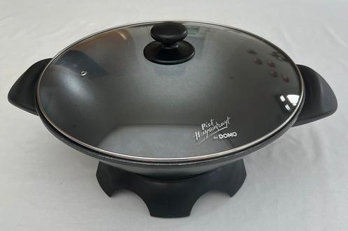 DOMO DO8708W Elektrische wok - 5 L - Glazen deksel, Huis en Inrichting, Keuken | Potten en Pannen, Zo goed als nieuw, Wok, Ophalen