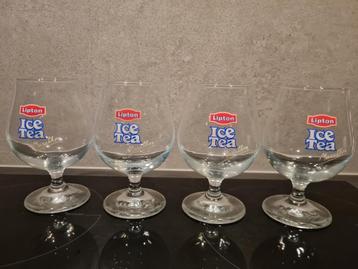 4 ice tea glazen serie Marathon, Verzamelen, Glas en Drinkglazen, Ophalen, Zo goed als nieuw