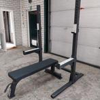 Squat rack halfrack spotterarmen , j hooks+ toorx bench, Sport en Fitness, Ophalen, Zo goed als nieuw