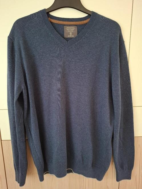SPRINGFIELD middelblauwe katoenen trui voor heren, Kleding | Heren, Truien en Vesten, Zo goed als nieuw, Maat 56/58 (XL), Blauw